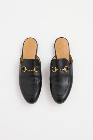 Gucci Black Leather Princetown Mule