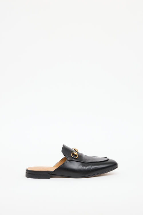 Gucci Black Leather Princetown Mule