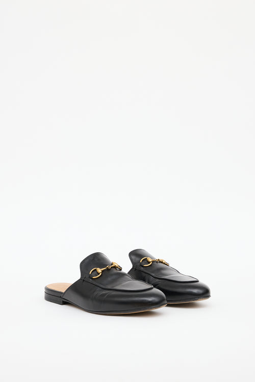 Gucci Black Leather Princetown Mule