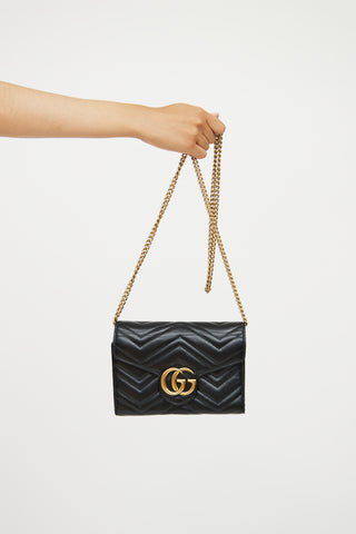 Gucci Black Marmont Matelassé Shoulder Bag