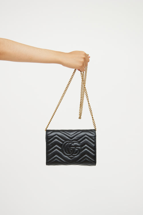 Gucci Black Marmont Matelassé Shoulder Bag