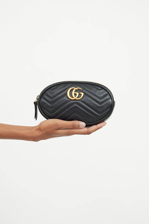 Gucci Black Marmont Oval Belt Bag