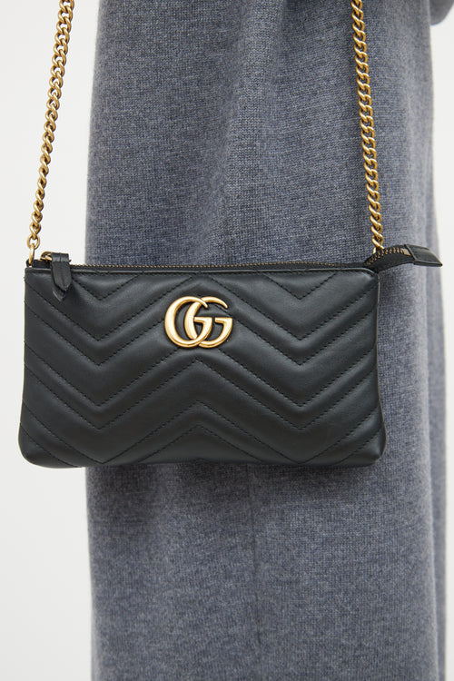 Gucci Black Matelasse GG Marmont Bag