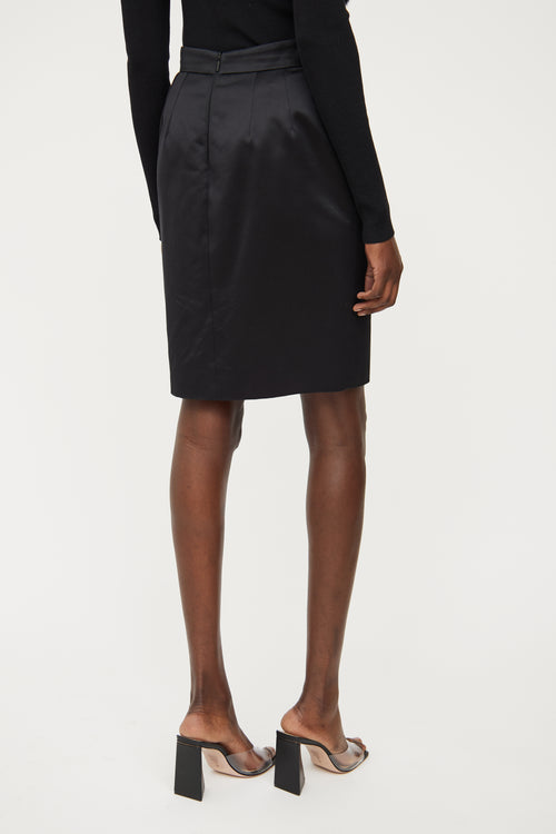 Gucci Black Gold Detail Pencil Skirt