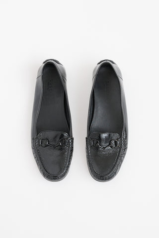 Gucci Black Patent Horsebit Driving Loafer