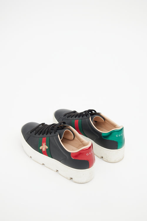 Gucci Black Ace Bee Platform Sneaker