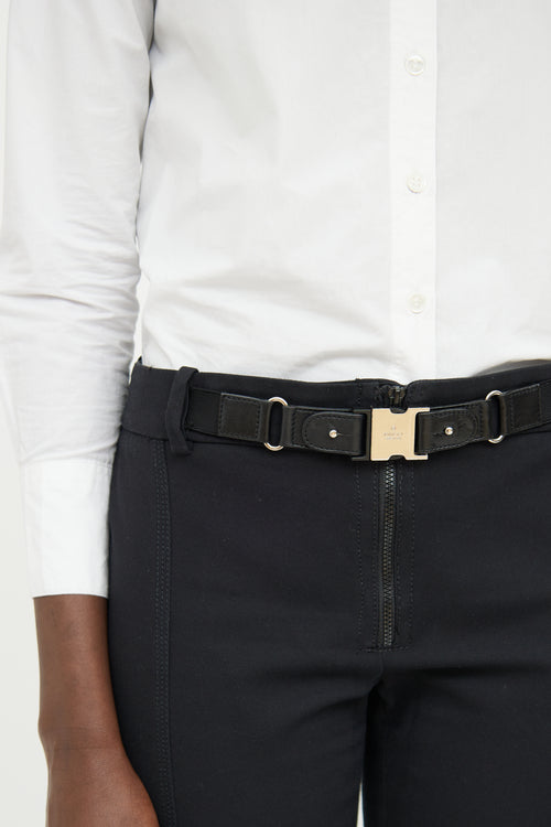 Gucci Black Slim Leg Buckle Pant