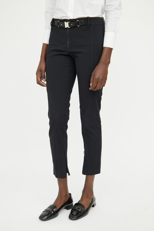 Gucci Black Slim Leg Buckle Pant