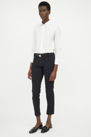 Gucci Black Slim Leg Buckle Pant