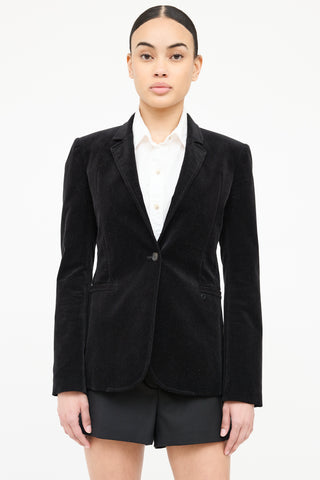 Gucci Velour Single Button Blazer