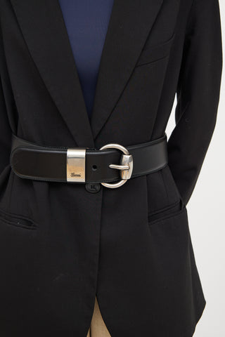 Gucci Black Wide Horsebit Belt