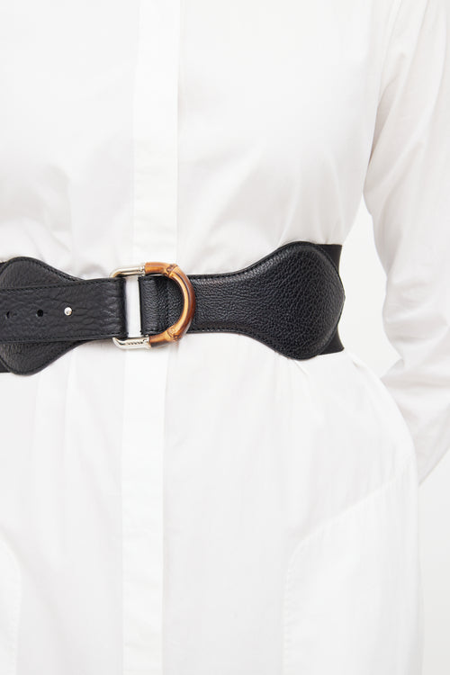 Gucci Black 
Brown Waist Belt