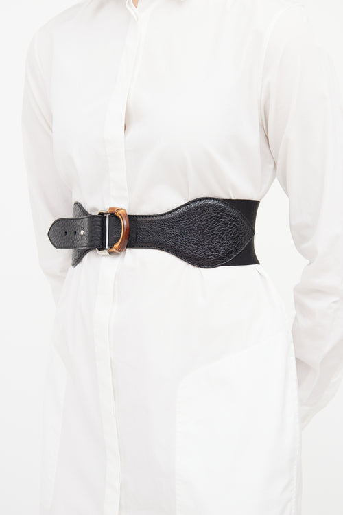 Gucci Black 
Brown Waist Belt