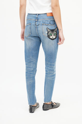 Gucci Blue Denim Patch Jeans