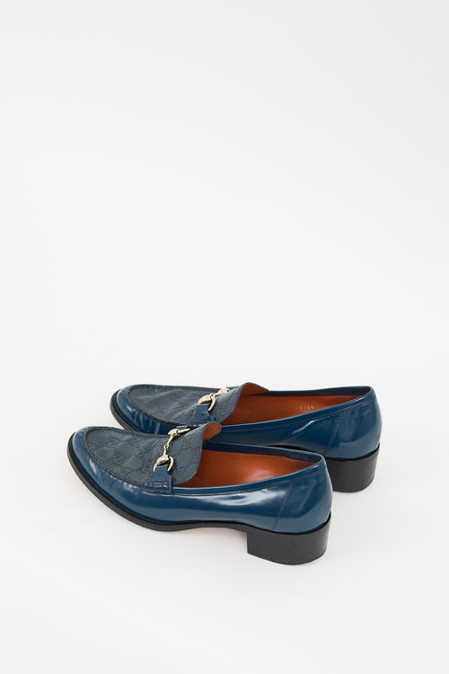 Gucci Blue Leather GG Loafer