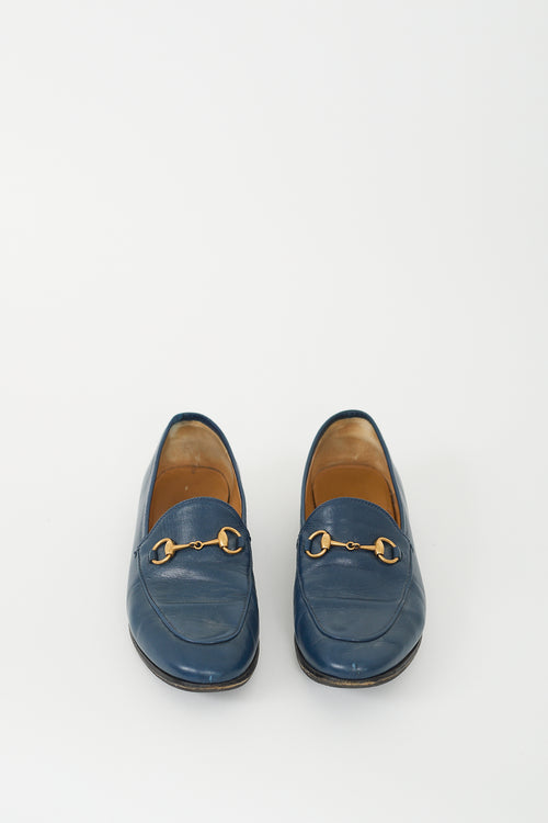 Gucci Navy Leather Jordaan Loafer