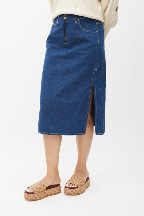 Gucci Blue Denim Skirt