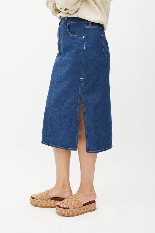 Gucci Blue Denim Skirt