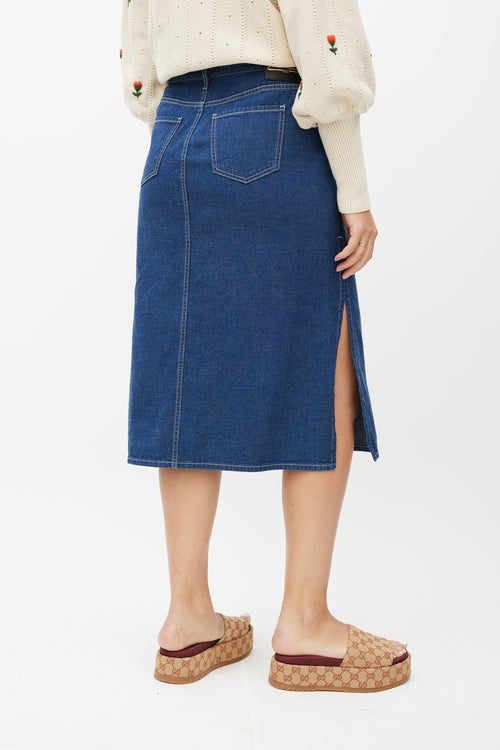 Gucci Blue Denim Skirt