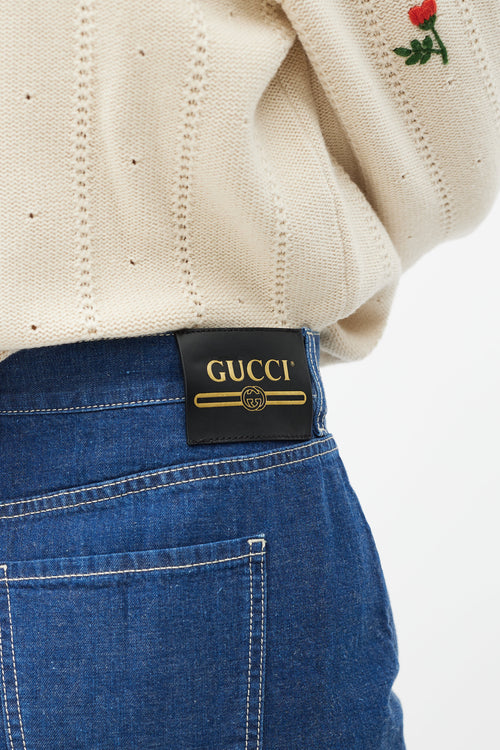 Gucci Blue Denim Skirt