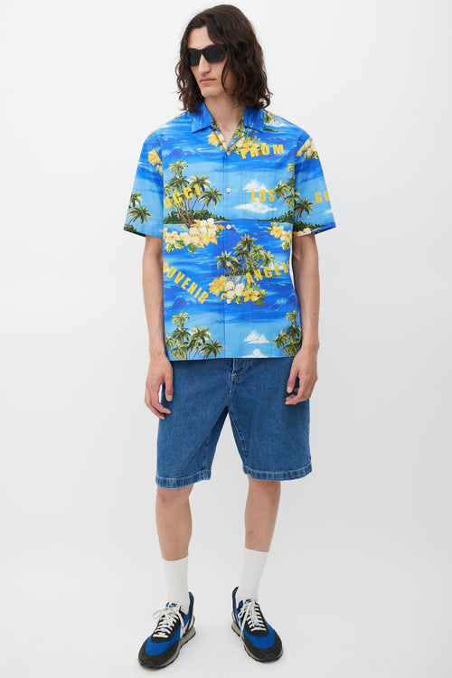 Gucci Blue 
Multicolour Tropical Shirt