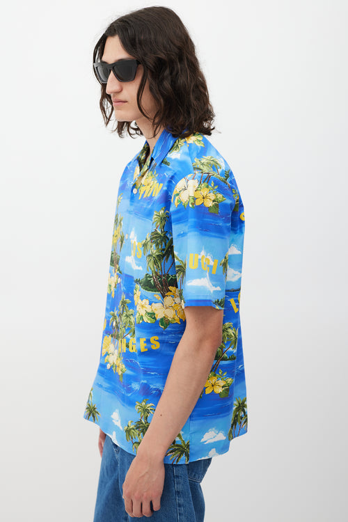 Gucci Blue 
Multicolour Tropical Shirt