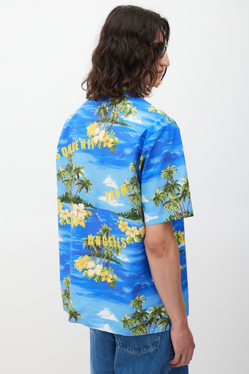 Gucci Blue 
Multicolour Tropical Shirt