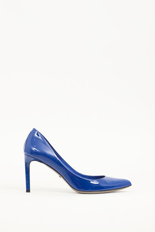 Gucci Blue Patent Leather Pump