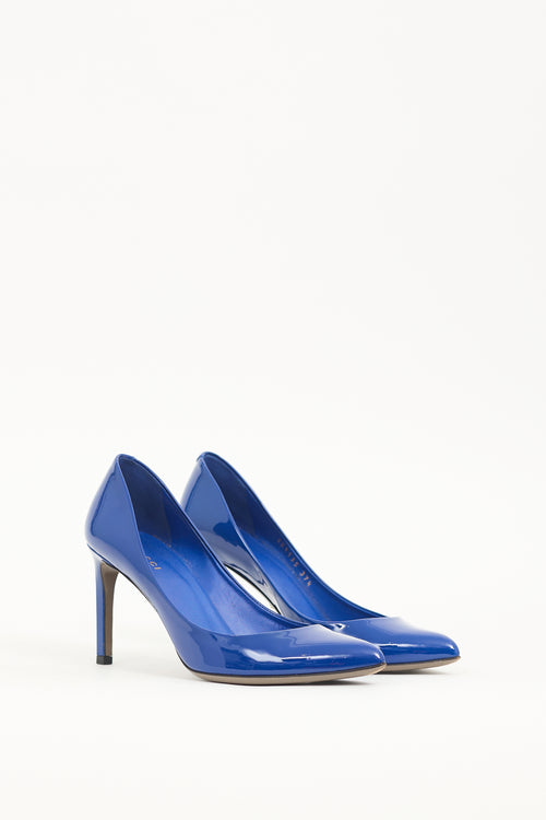 Gucci Blue Patent Leather Pump