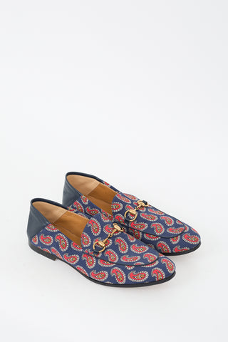 Gucci Blue 
Red Paisley canvas Jordaan Loafer