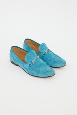 Gucci Blue Suede Jordaan Loafer