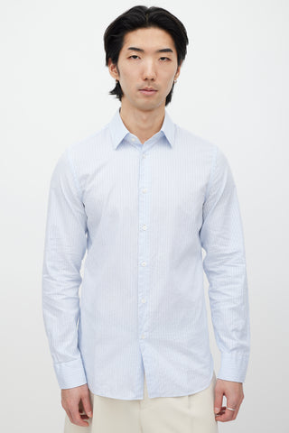 Gucci Blue 
White Striped Shirt