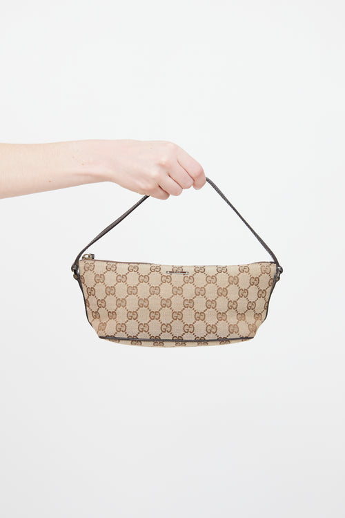 Gucci Beige GG Canvas Boat Pochette