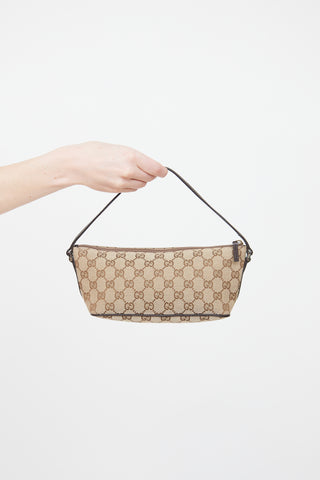 Gucci Beige GG Canvas Boat Pochette