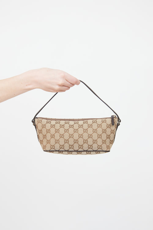 Gucci Beige GG Canvas Boat Pochette