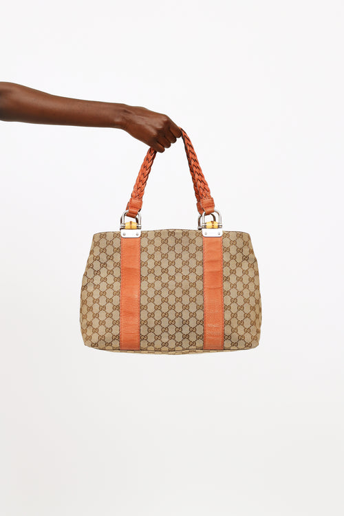 Gucci GG Canvas Bamboo Bar Tote Bag