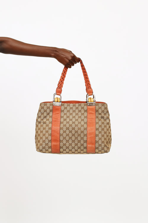 Gucci GG Canvas Bamboo Bar Tote Bag