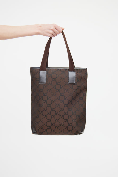 Gucci Brown GG Supreme Tall Tote Bag