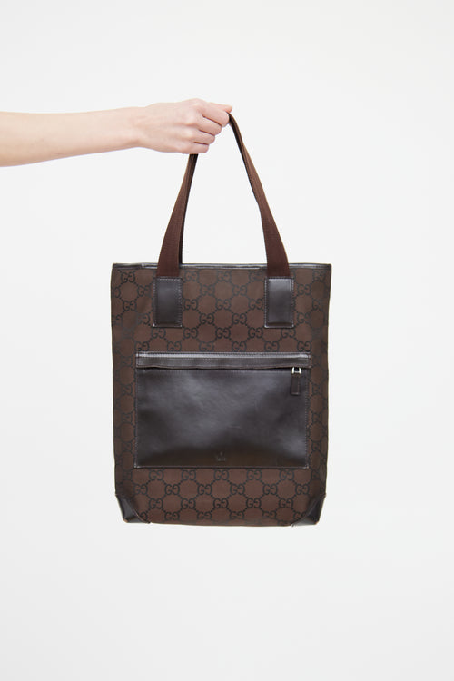 Gucci Brown GG Supreme Tall Tote Bag