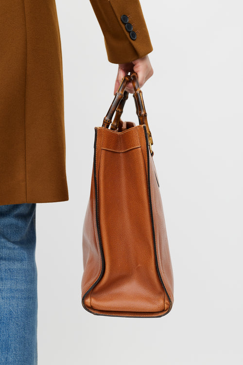 Gucci Brown Diana Bamboo Leather Tote