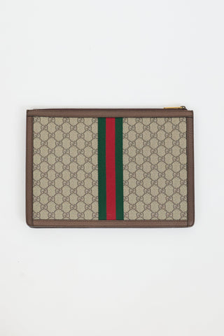 Gucci Brown GG Supreme Canvas Ophidia Pouch