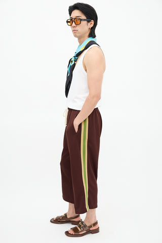 Gucci Brown 
Green Striped Track Pant