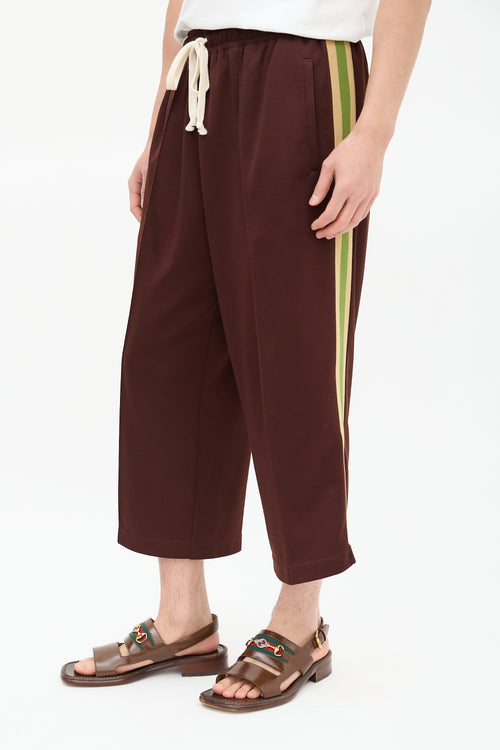 Gucci Brown 
Green Striped Track Pant