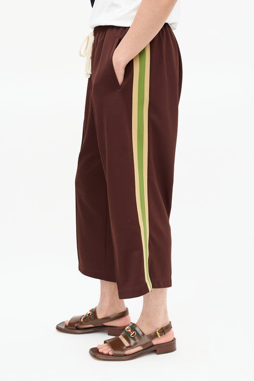 Gucci Brown 
Green Striped Track Pant