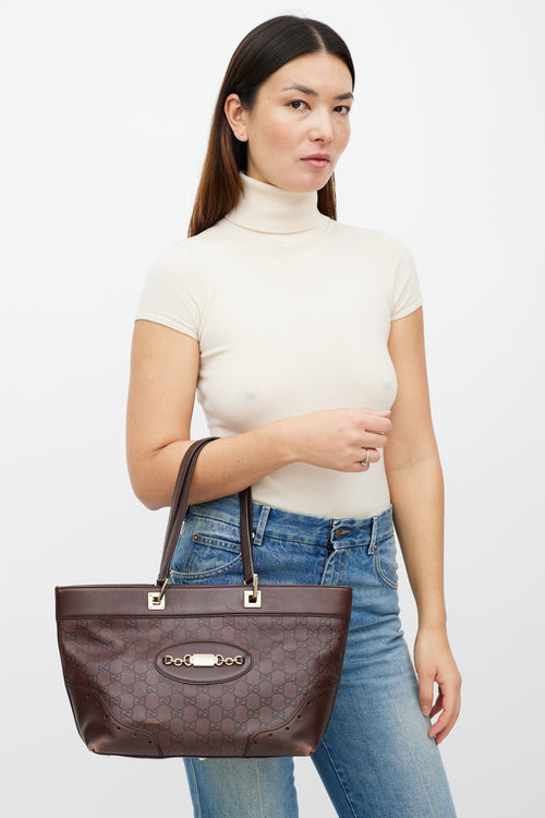 Gucci Brown Guccissima Punch Leather Tote