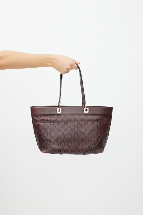 Gucci Brown Guccissima Punch Leather Tote