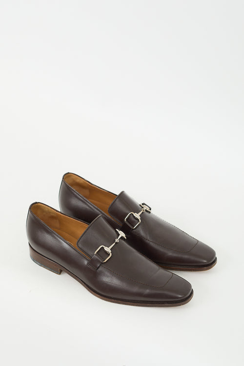 Gucci Brown Leather Hardware Loafer