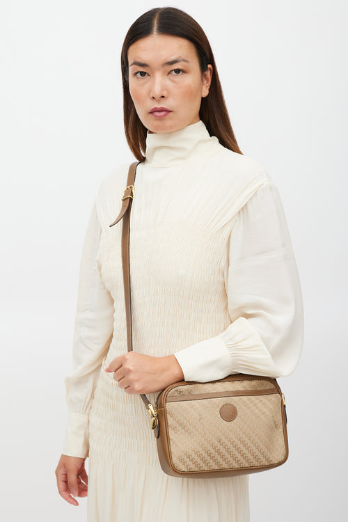 Gucci Brown Leather 
Ophidia Crossbody Bag