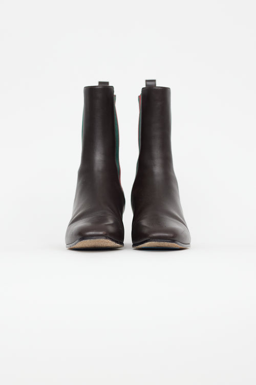 Gucci Brown Leather Chelsea Ankle Boot