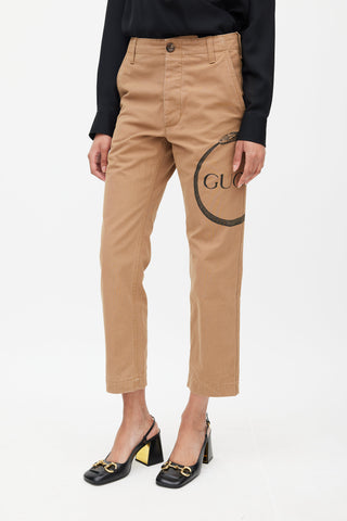 Gucci Brown Logo Chino Pant